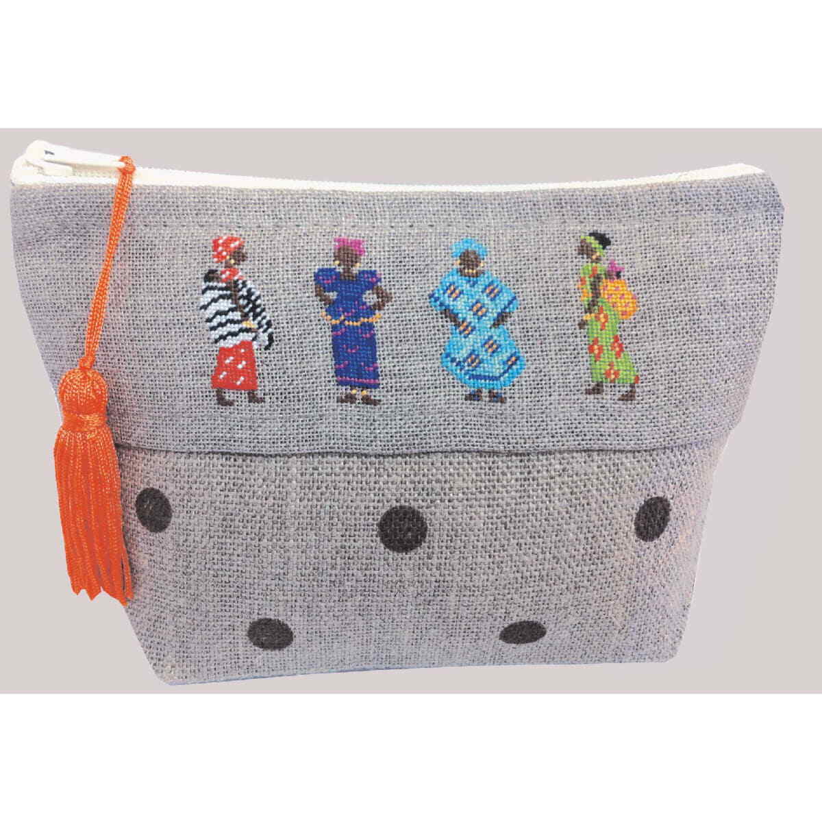 Le Bonheur des Dames bag counted petit point kit ""African Case"", 18x11x7cm, DIY