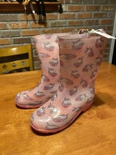 Capelli New York Rain Boots Girl Pink Unicorn Rubber Boots Waterproof Size 4