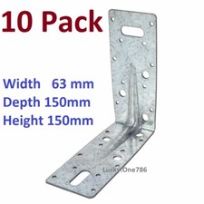 Sabrefix Heavy Duty Angle Brackets Galvanised 10 Pack 63 x 150mm 2mm Thick - AZ