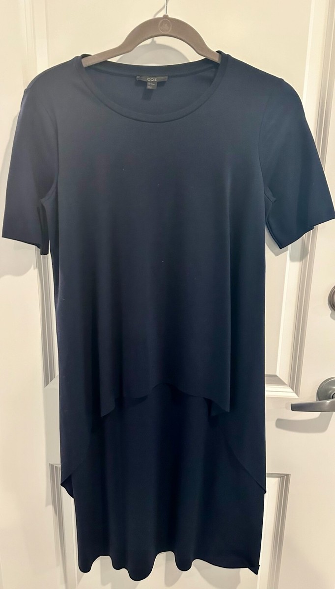cos blue midi dress Short-Sleeve with Round Neck and Asymmetrical Detail 30$ Long Sleeve Black Merchant Size:36Regular