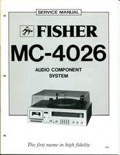 Vintage Fisher Service Manual Audio Component System MC-4026