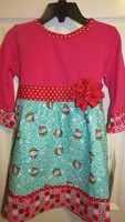 Rare Editions Fuchsia Green Snowman Dress 2t, 3t Rare Editions Fuchsia Green Snowman Dress 2t, 3t