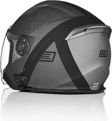 CASCO ORIGINE PALIO 2.0 + BT INTERFONO BLUETOOTH HYPER BLACK TITANIUM MATT - Foto 5 di 9