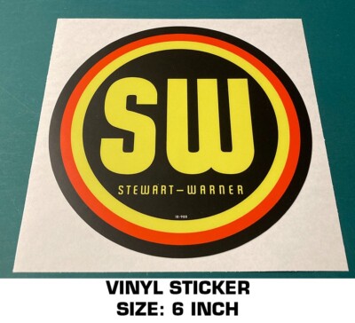 STEWART WARNER INSTRUMENT LARGE VINYL STICKER DECAL - VINTAGE NHRA-DRAG RACING*