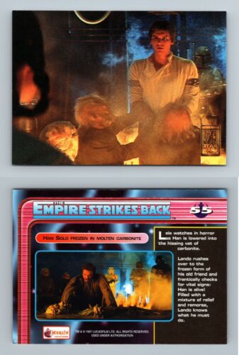 Tarjeta coleccionable 1997 Han Solo Frozen #55 Star Wars edición especial - Imagen 1 de 1