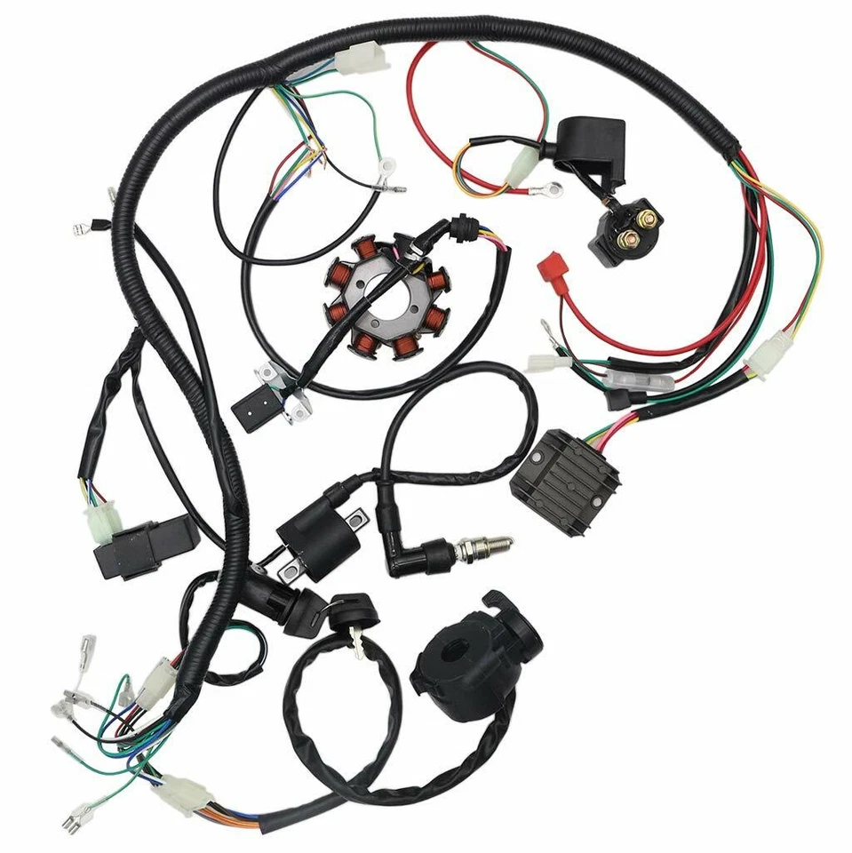 Arnés de cableado completo telar de cable para 150cc 200cc 250cc ATV moto quad Zongshen Foto 2 de 4