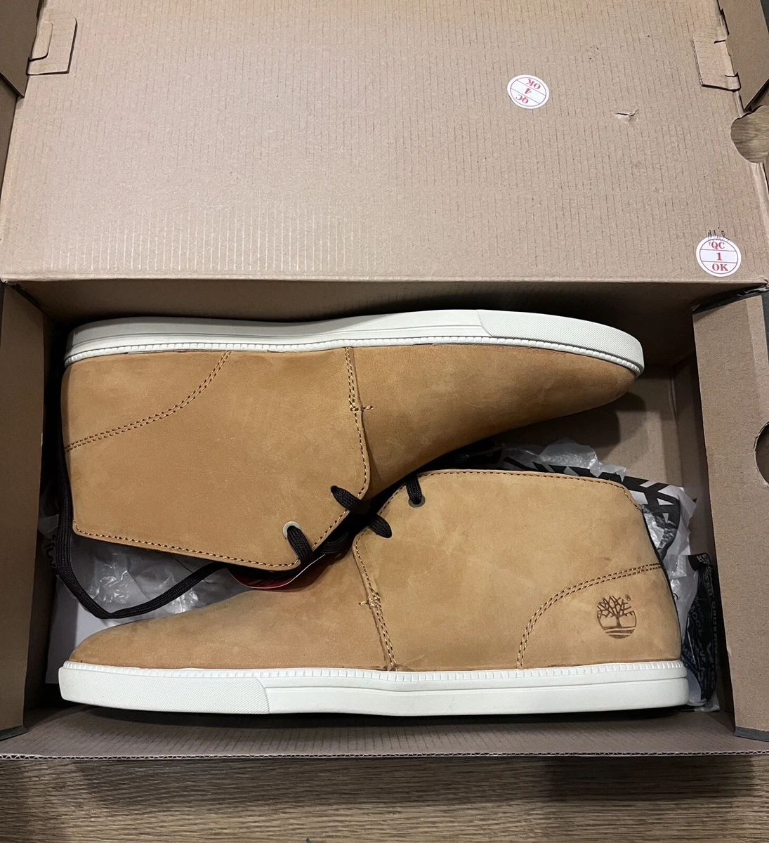 Timberland Men s EK Fulk Mid Lace Up Leather Trainers Wheat UK 9