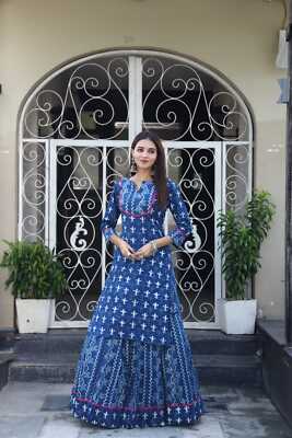 New Women Ethnic Indian Kurta Set Designer Summer Blue Kurti Set - Jaipuri | eBay New Women Ethnic Indian Kurta Set Designer Summer Blue Kurti Set - Jaipuri | eBay
