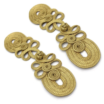 2-Pack Large Chinese Knot Frog Closure Buttons Embroidery frog Fastener Sewing