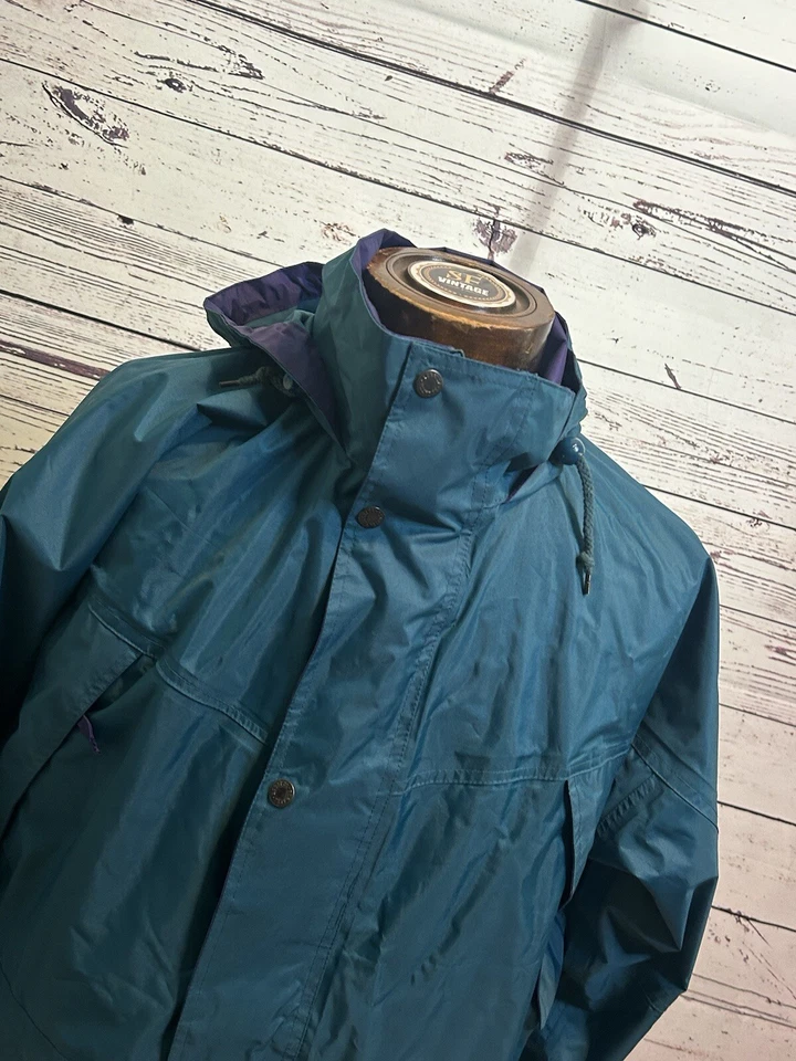 Chaqueta Impermeable Retro Regatta Grande Aire Libre Turquesa/Verde Talla Pequeña Senderismo Foto 2 de 4