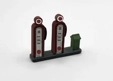N scale Gas Pumps and Trash Can GAS STATION Island Finished 1/160 scale