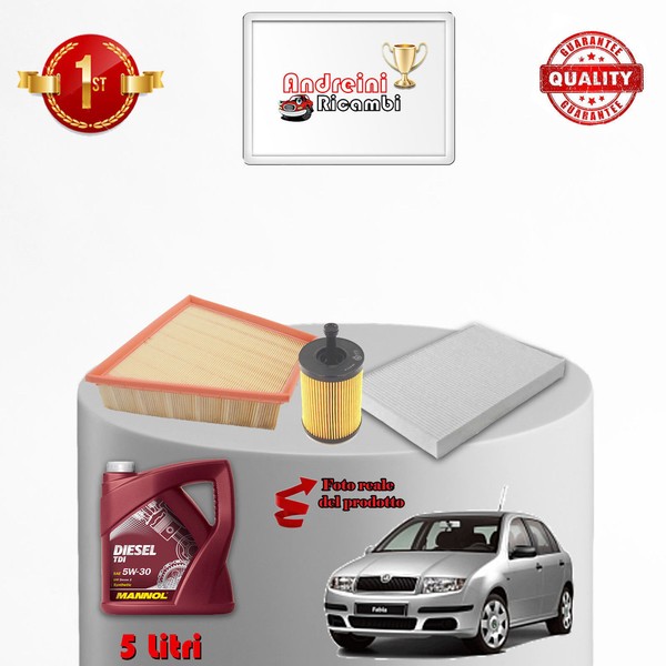 Inspektionskit Filter Und ÖL F. Skoda Fabia 1.9 Tdi 74KW 100CV 2002->-image