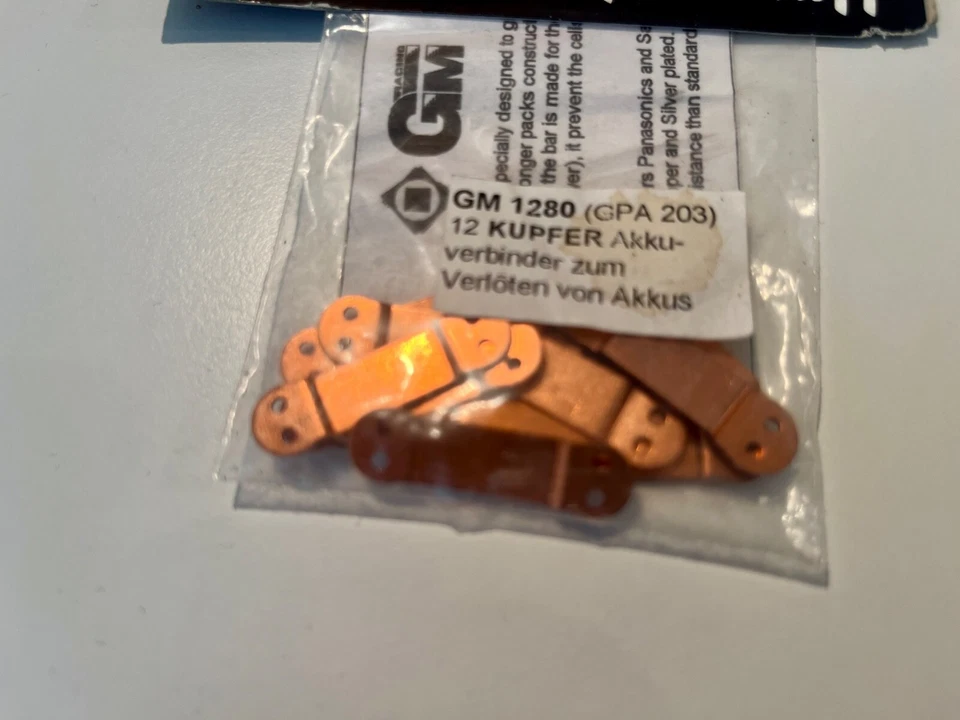 GM Racing Battery 12 Bars Copper NIB Sub C Sanyo Panasonic Vintage GM1280 GPA203 - Bild 3 von 3