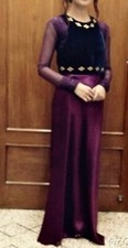 Purple Blue Velvet SleeveLess Evening Party Gown Cocktail Dress