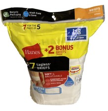 NEW Hanes White Comfort Soft Tagless Value Pack Of 7 Briefs Men  s Size L 36-38
