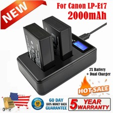 2000mAh LP-E17 Battery LCD Dual Charger For Canon EOS 77D 750D 800D Cameras