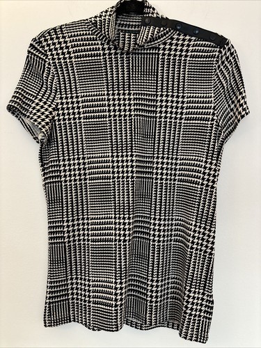 LAUREN Ralph Lauren Women's Short Sleeve Houndstooth Top Size M NWT - Picture 2 of 7