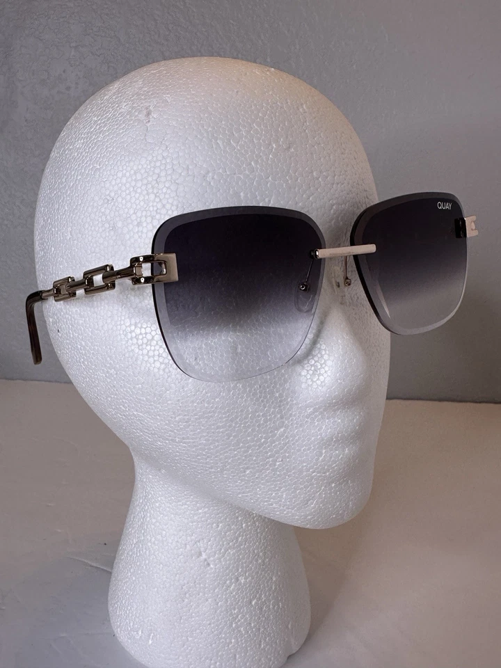 QUAY X Saweetie No Cap Womens Purple Rimless Square Sunglasses Metallic Tortoise - Image 2 of 4