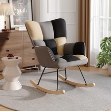 Accent Rocker Chair Single Sofa Chair Upholstered Nursery Rocking Armchair Room