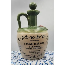 Tullamore Dew Uisge Baugh Irish Whiskey Jar Decanter Ceramic Stoneware Liquor