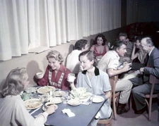 Grace Kelly eating friends in a canteen 1954 Actors Elizabeth Tayl- Old Photo