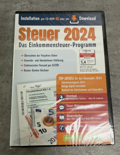 Aldi Steuer 2024 Einkommenssteuer Steuererklärung Steuerprogramm Download, OVP