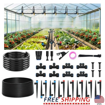 #ad Drip Irrigation System 60FT Quick Connect Easy Setup Durable PE Tubing New $19.09
