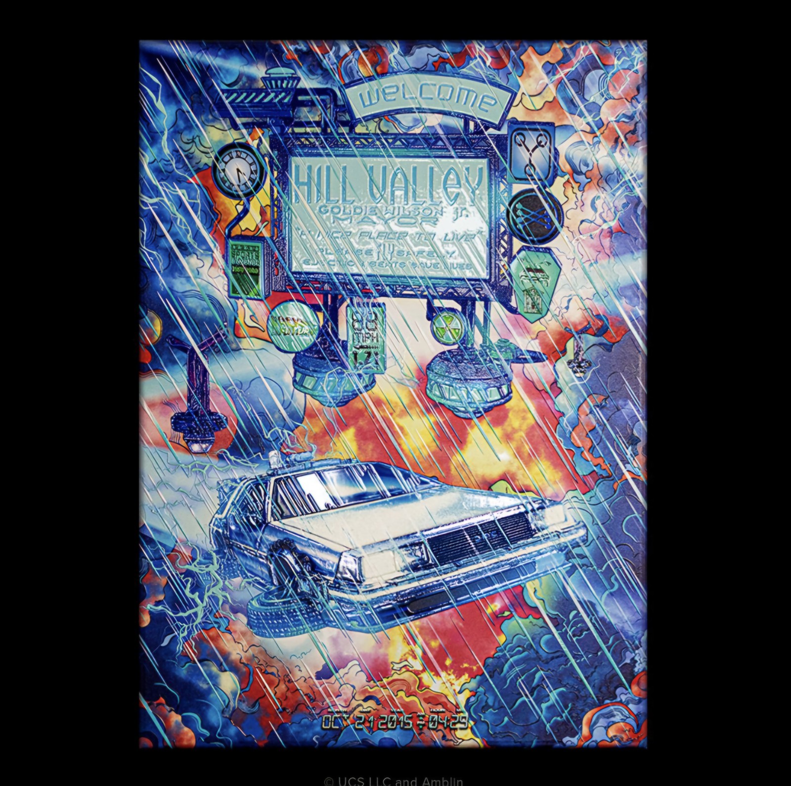 Displate Édition Limitée Welcome to Hill Valley Décoration Murale Salon Geek Chic