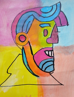 #ad #ad Abstract Expressionism 9 x 12 Good Fella Colorful Painting Modern Street Art $49.00