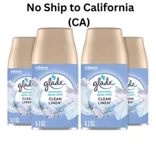 Glade Automatic Air Freshener Refill Clean Linen 6.2oz 4-Pack Odor Eliminator