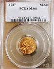 1927 $2.5 GOLD INDIAN HEAD MS64**FULL STRIKE**SO MUCH LUSTER PQ+++ NR #G76165