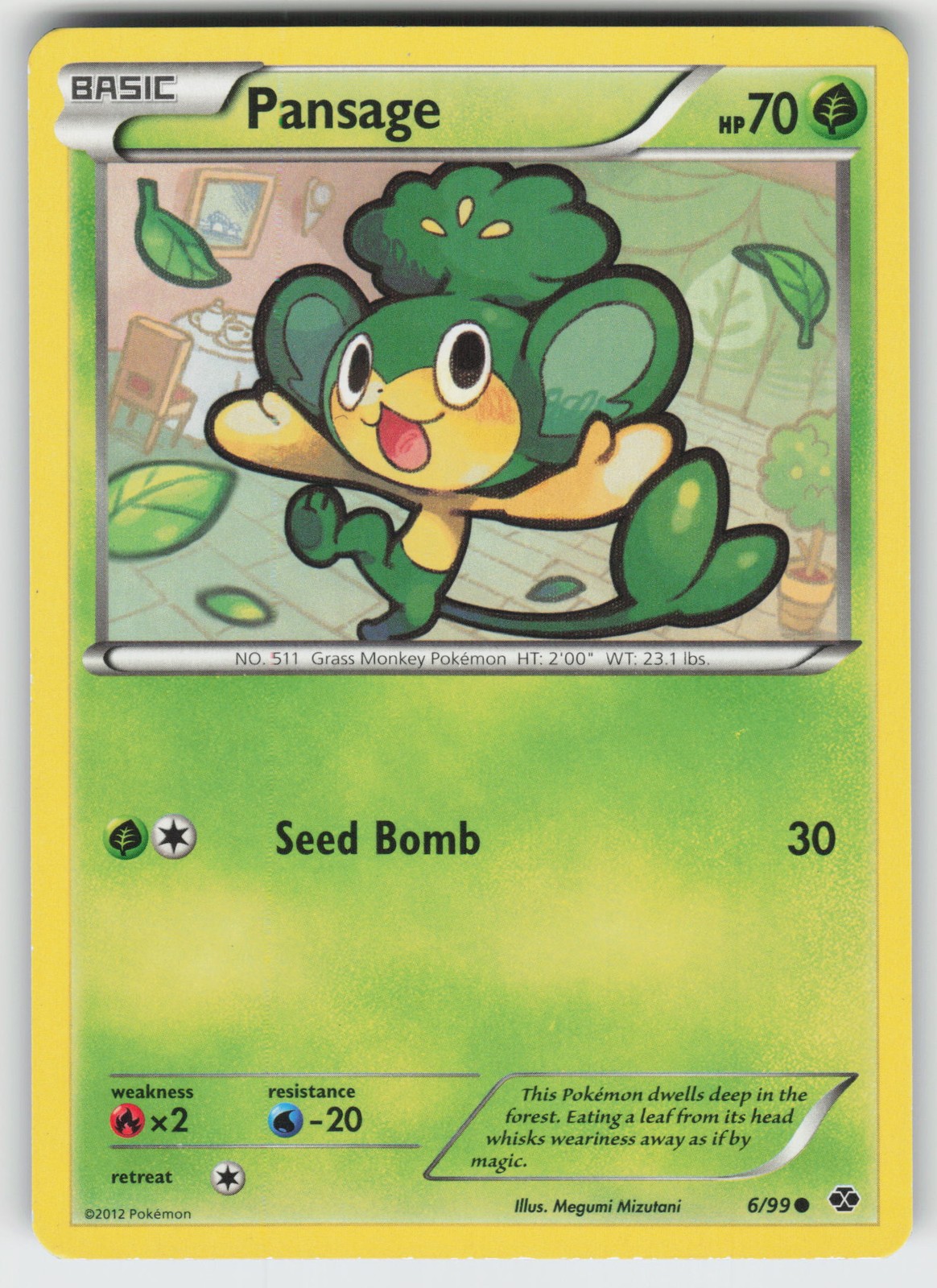 Pansage Common Next Destinies 6/99 Pokemon