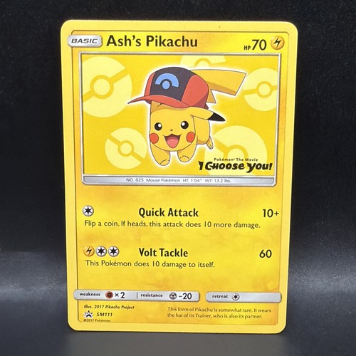Ash's Pikachu SM111 Sun & Moon Black Star Promo