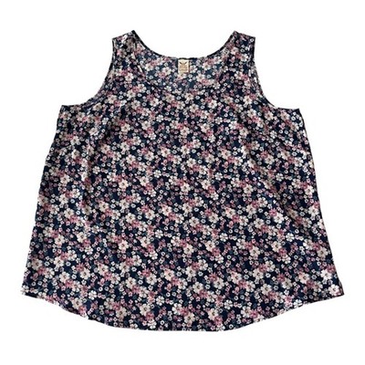 Womens Faded Glory 3X Floral Tank Top 22W-24W