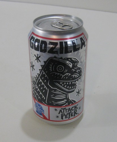 Lata Godzilla Pabst - Attack Peter - Vacía con lengüeta - no Mondo