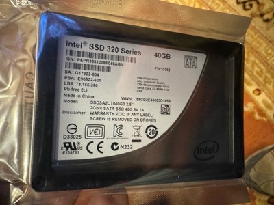 INTEL 320 SERIES SSDSA2CT040G3 40GB SATA 2.5'' SSD HARD DRIVE New/Sealed