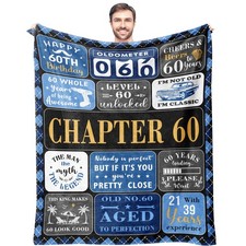 60th Birthday Gifts For Men Throw Blanket 60x50 Inch Chapter 60 1966 Him