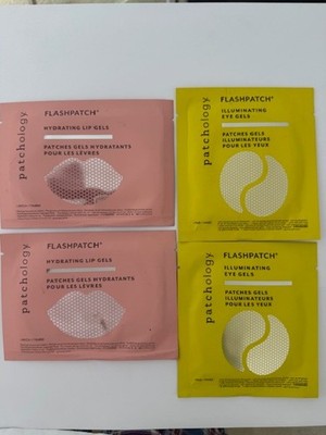 Patchology Flashpatch illuminating Eye & Hydrating Lip Gels Sealed 4PK Free Ship
