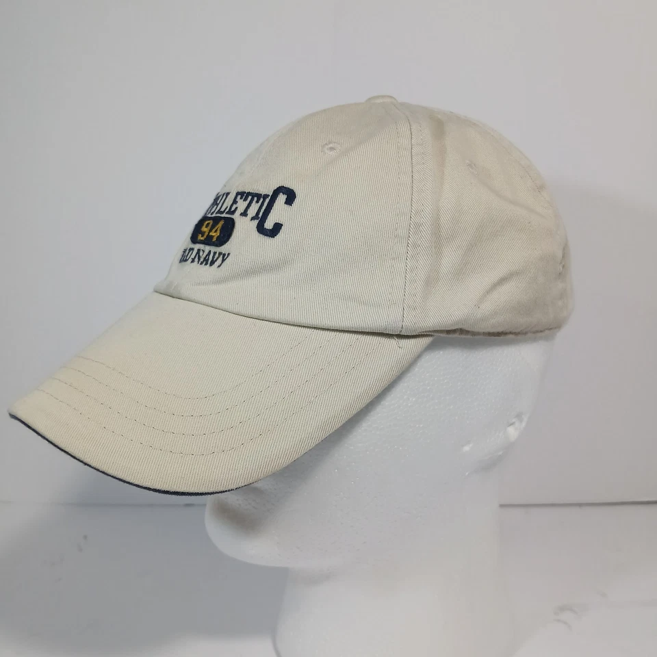 Старый темно-синий Athletic 94 шляпа бежевый вышитый бейсбольная кепка S/M винтажный Y2K стиль - Изображение 4 из 4
