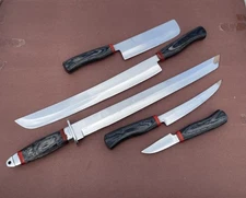 Kitchen knife set 5 pieces, Stainless Steel Camping Knives, Outdoor Knives Set