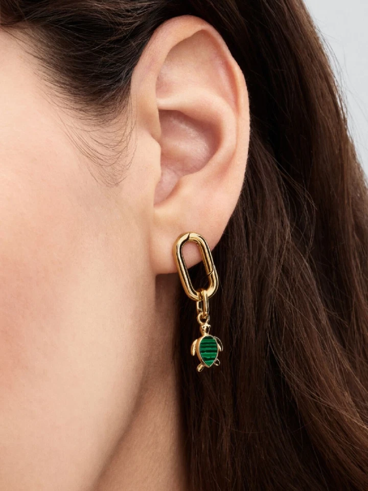 PANDORA Charm Anhänger Vergoldetes Metall Schildkröte Malachit-Imitat 763823C01 - Bild 4 von 4