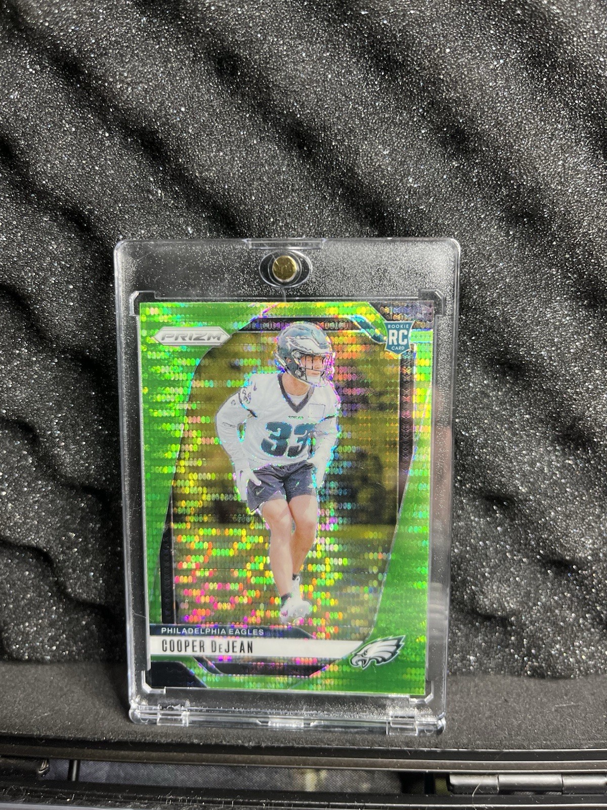 2024 Panini Prizm - Rookies Cooper DeJean #321 Neon Green Pulsar Prizm (RC)