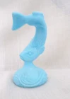 Fenton Blue Slag Milk Glass Leaping Fish 5.5 inches tall. Vintage