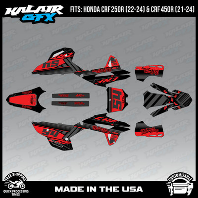 Graphics Kit for Honda CRF250R (2022-2024) CRF450R (21-24) Split - Red Shift