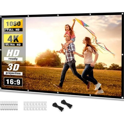 Projector Screen 100 Inch Foldable HD Double Sided Indoor Outdoor
