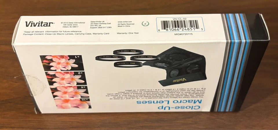 Vivitar 52mm 4pc HD Macro Close-Up Lens Filter Set +1 +2 +4 +10 w/ case- new/NIP - Image 3 of 3