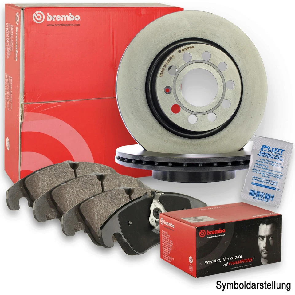 2 BREMBO Bremsscheiben Ø374mm + Beläge Vorne passend für BMW 5 (G31) 7 (G11 G12)