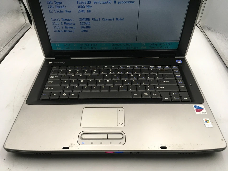GATEWAY M460 - BOOTS TO BIOS - INTEL PENTIUM M - 2GB RAM - 15" - READ DESC -BB - Image 3 of 4