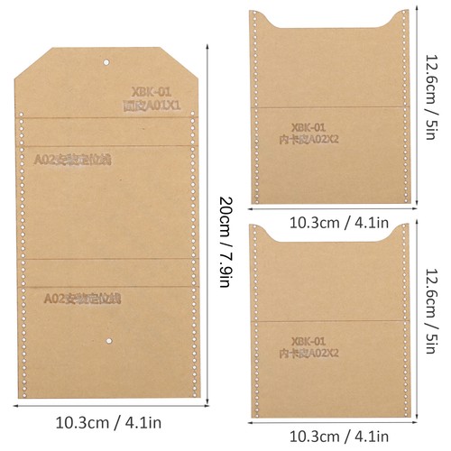 Clear Acrylic Wallet Pattern Stencil Template Drawings Set Leather Craft Tool - Picture 16 of 17