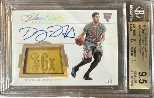 2015-16 Panini Flawless Doug Mcdermott Championship Tag Auto 1/2 BGS 9,5/10